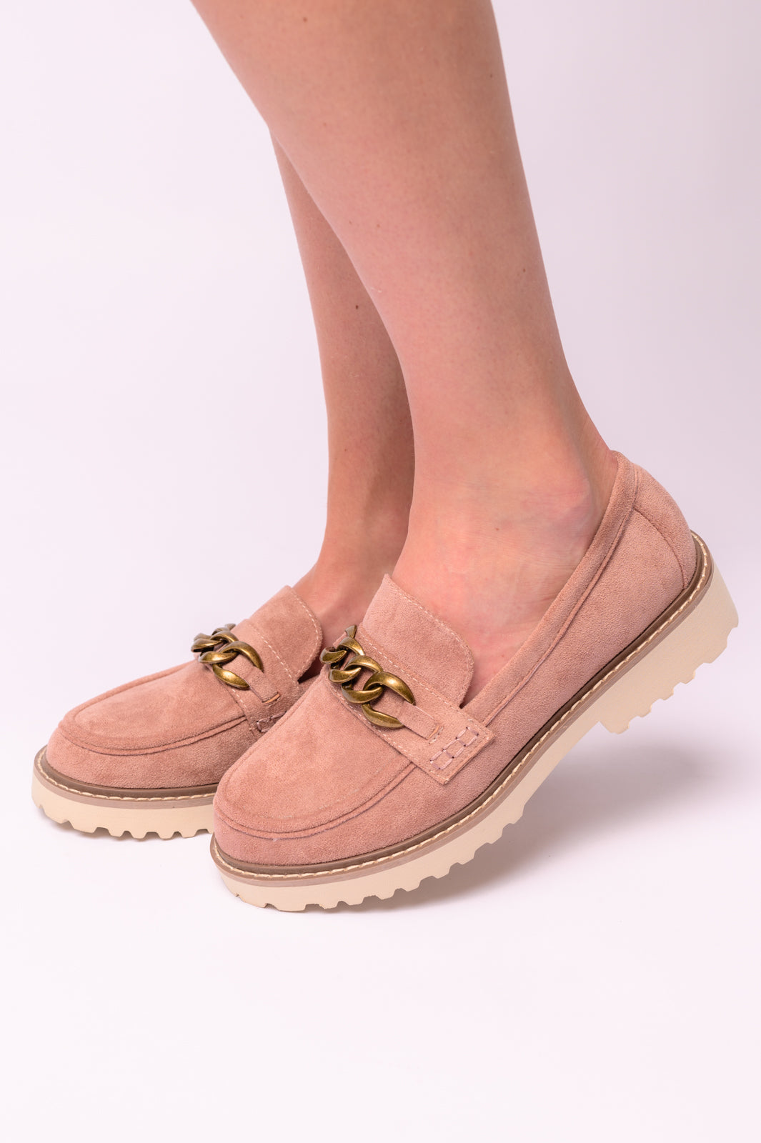 Mocasines Literally de antelina rosa empolvado