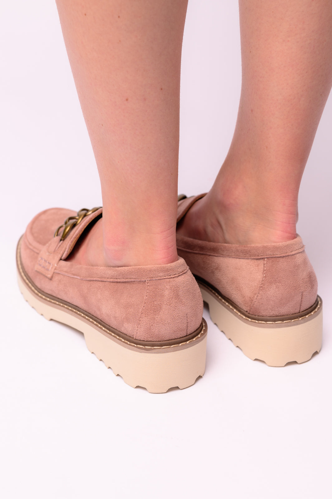 Mocasines Literally de antelina rosa empolvado