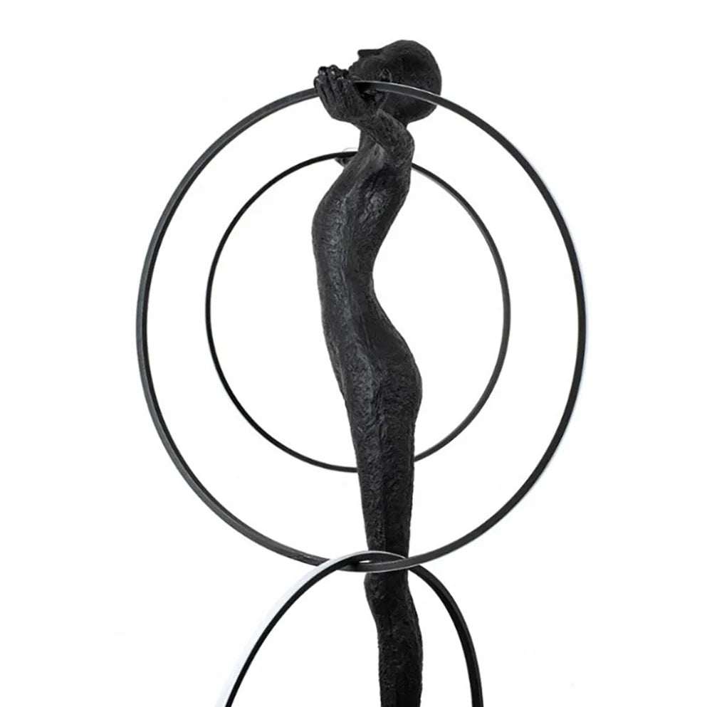 Lámpara de pie con figura de aro de escultura Liva