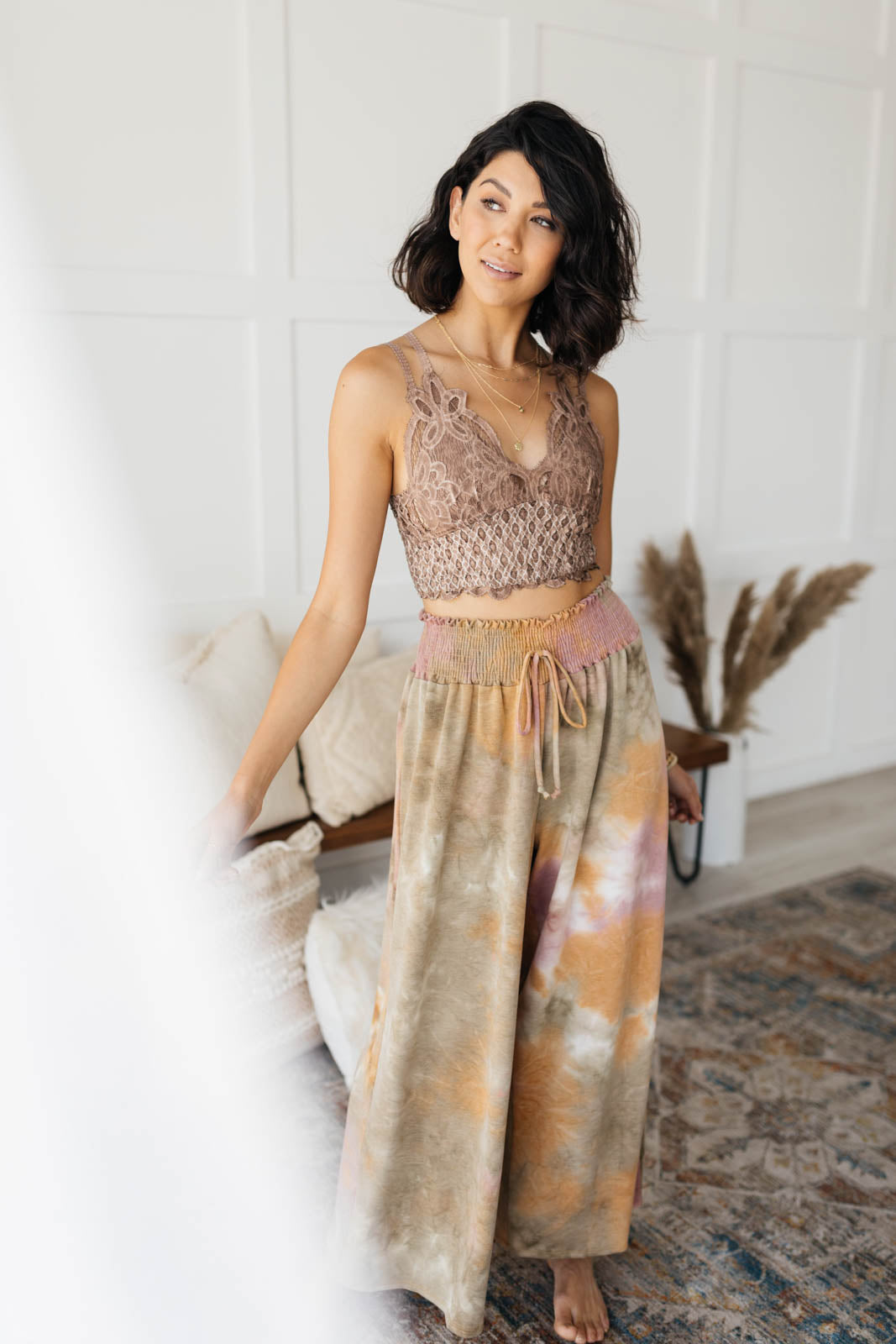 Bralette de encaje Live In en malva **VENTA FINAL**