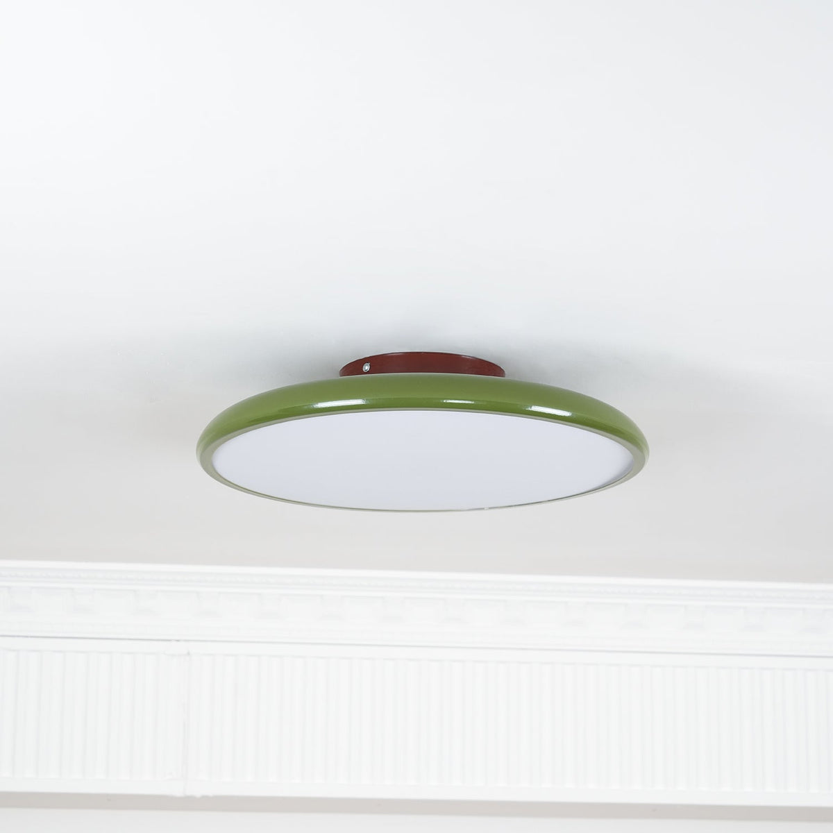 Orbitra | Flush Mount LED Ceiling Light with Swivel Arm, Dimmable Beige or Green Fixture