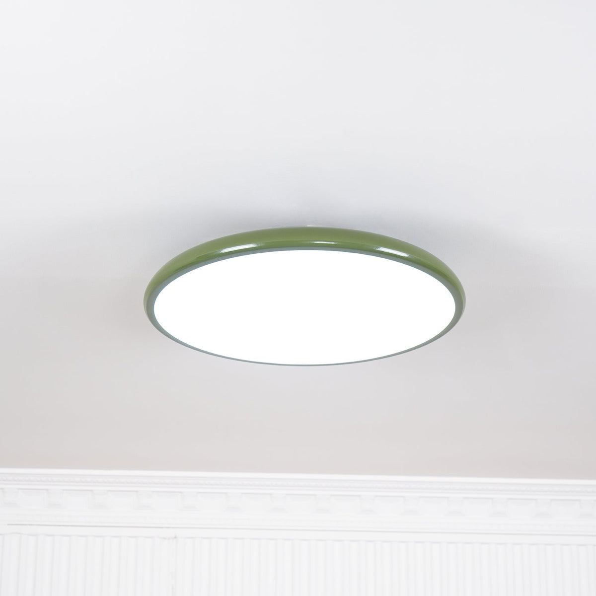 Orbitra | Flush Mount LED Ceiling Light with Swivel Arm, Dimmable Beige or Green Fixture