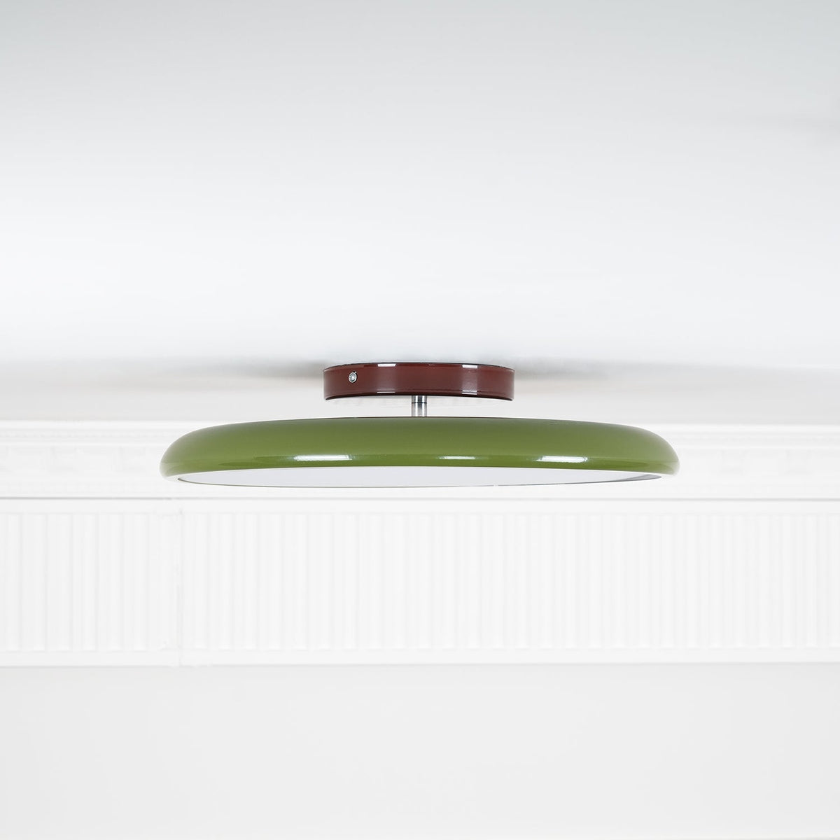 Orbitra | Flush Mount LED Ceiling Light with Swivel Arm, Dimmable Beige or Green Fixture