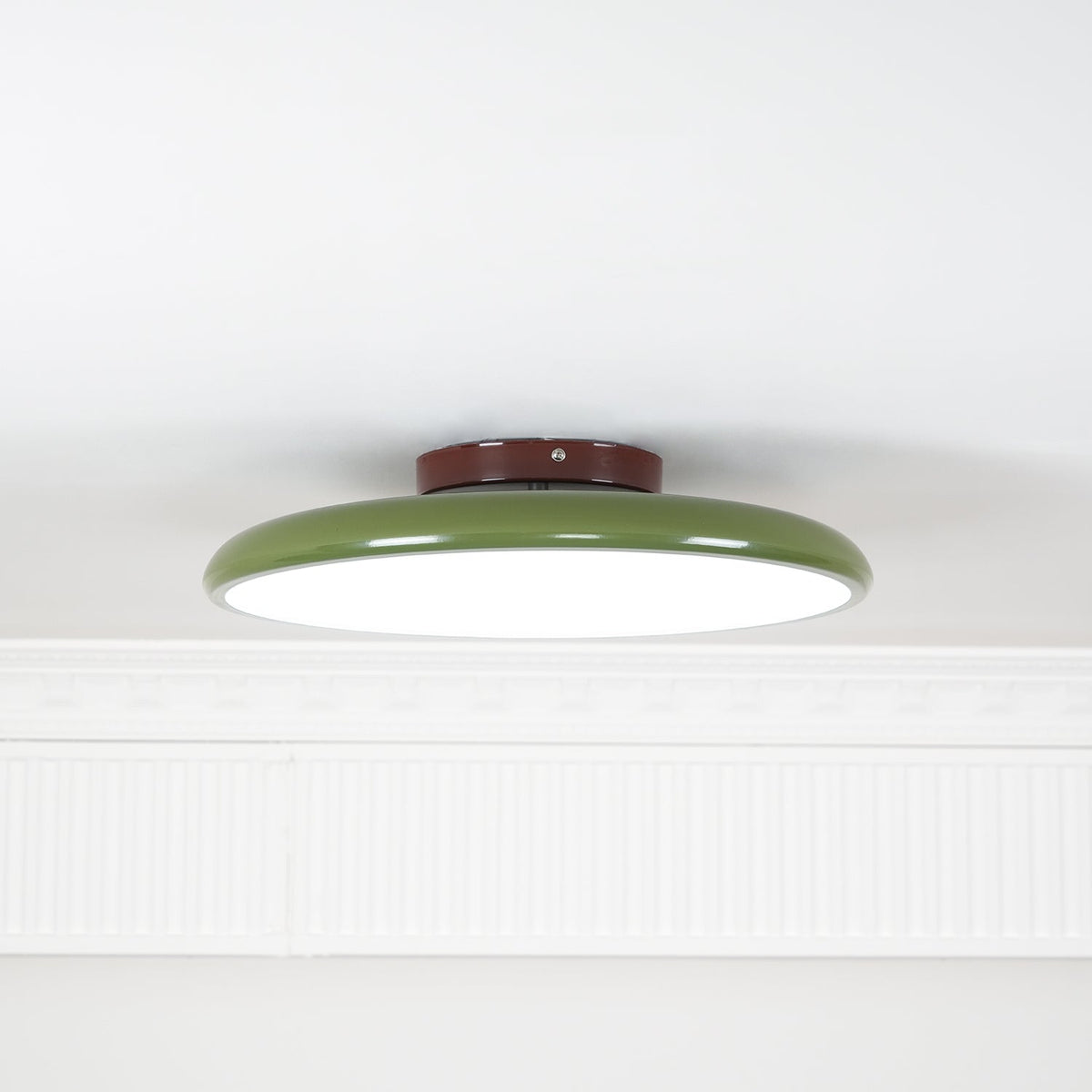 Orbitra | Flush Mount LED Ceiling Light with Swivel Arm, Dimmable Beige or Green Fixture