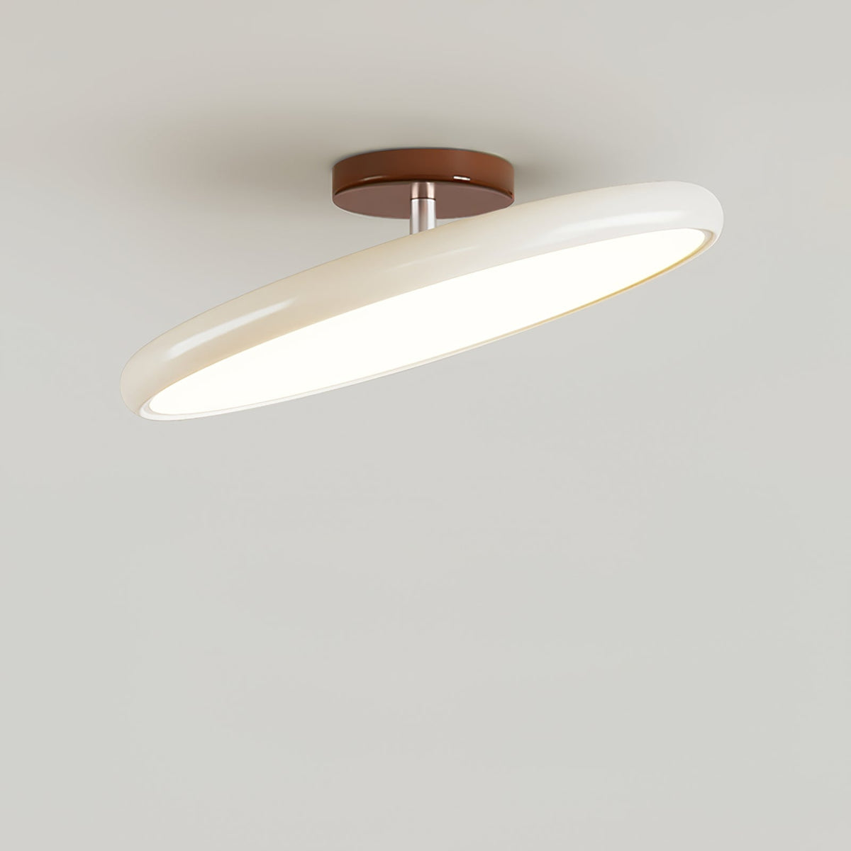 Orbitra | Flush Mount LED Ceiling Light with Swivel Arm, Dimmable Beige or Green Fixture