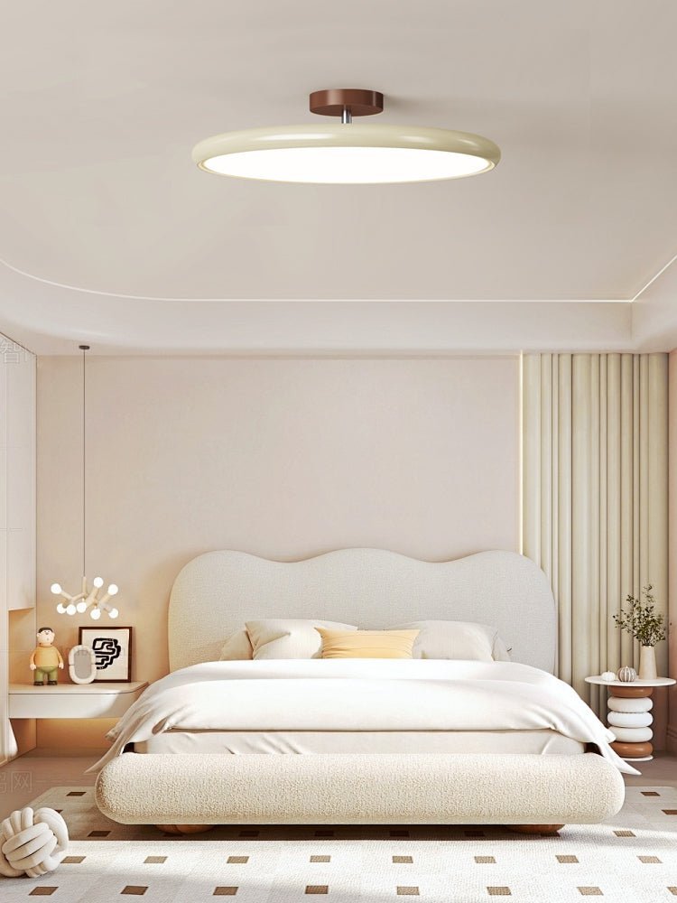 Orbitra | Flush Mount LED Ceiling Light with Swivel Arm, Dimmable Beige or Green Fixture