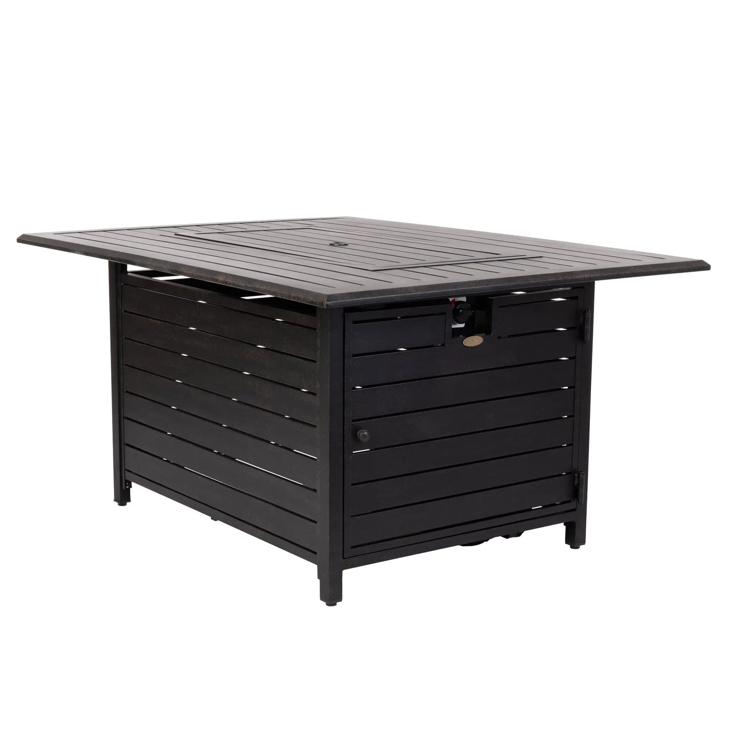 Mesa fogata de gas convertible rectangular de aluminio Longmont de 48"