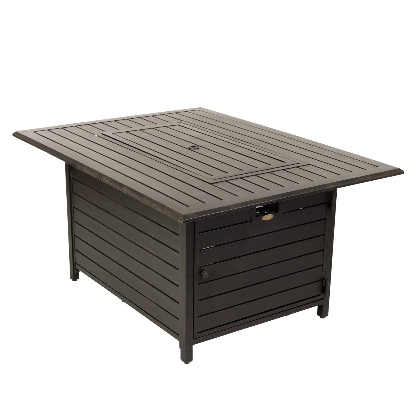 Mesa fogata de gas convertible rectangular de aluminio Longmont de 48"