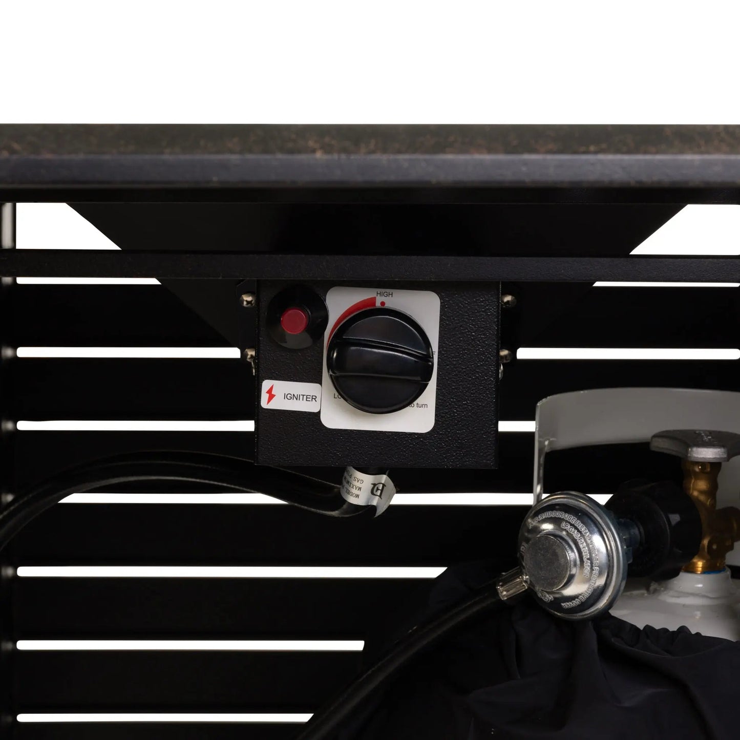 Mesa fogata de gas convertible rectangular de aluminio Longmont de 48"