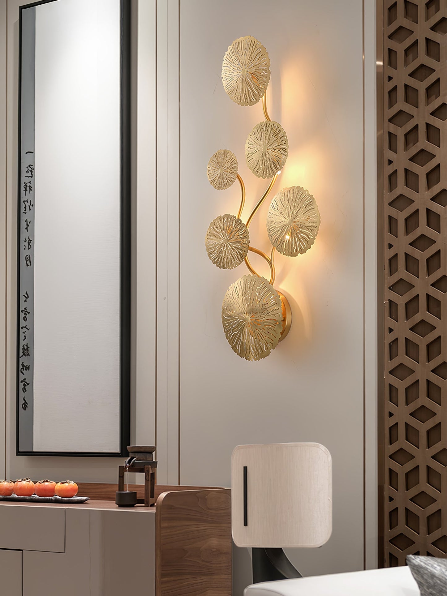 Aplique de pared Hoja de Loto