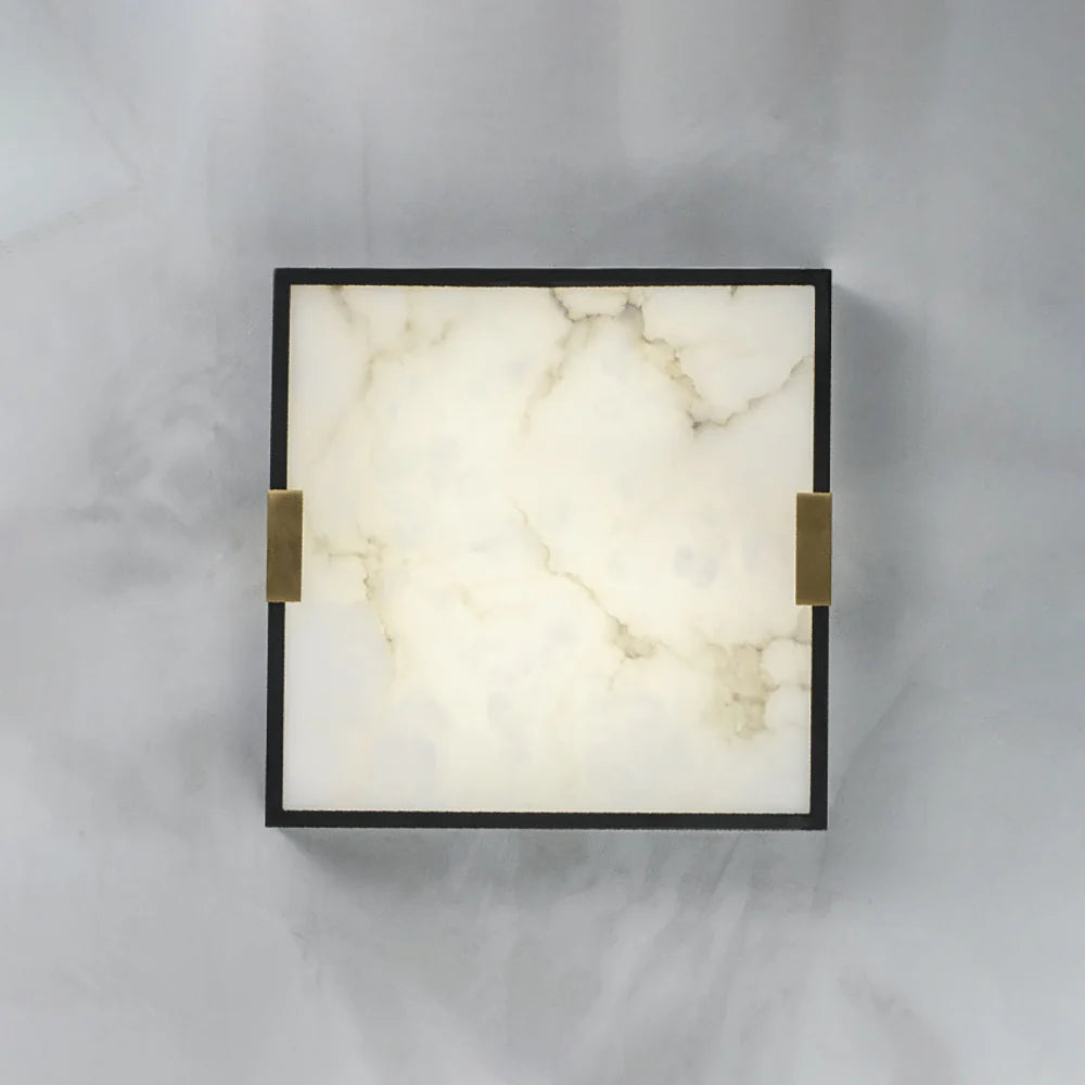 Lámpara de techo cuadrada Lucien Alabaster