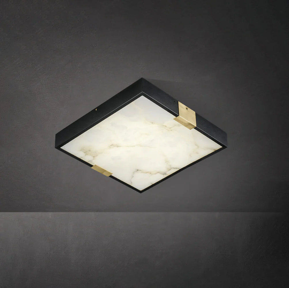 Lámpara de techo cuadrada Lucien Alabaster