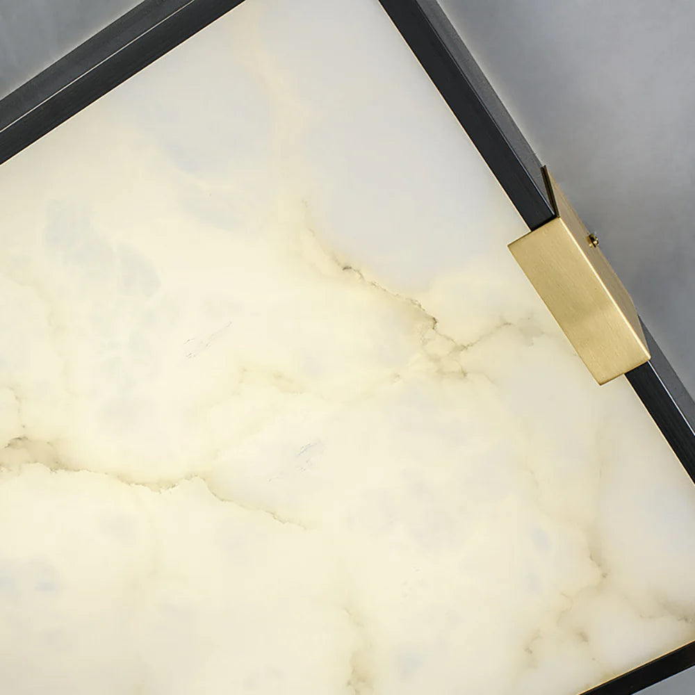 Lámpara de techo cuadrada Lucien Alabaster