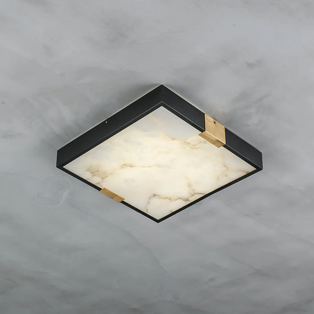 Lámpara de techo cuadrada Lucien Alabaster