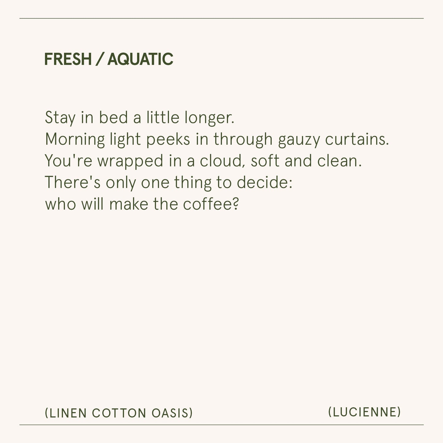 Lucienne - Linen Cotton Oasis Candle