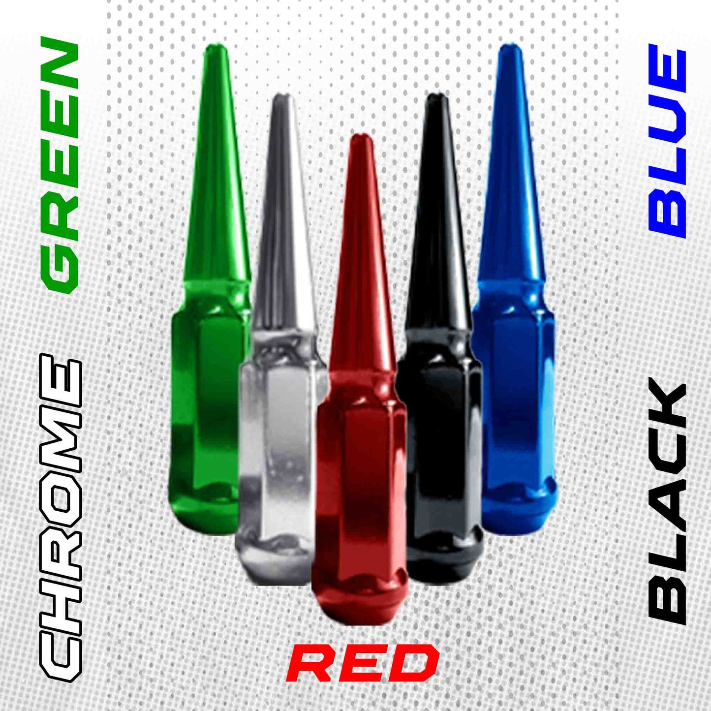14x1.5mm Extended Spike Lug Nuts - 60 Degree Taper Seat
