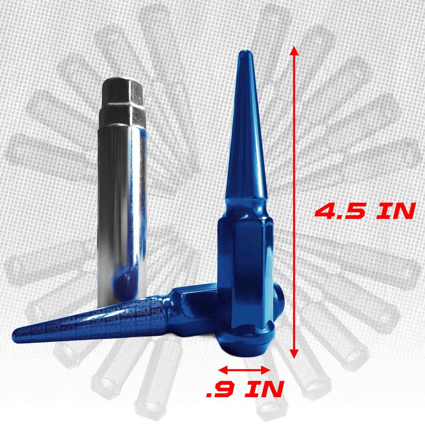 12x1.5mm Extended Spike Lug Nuts - 60 Degree Taper Seat