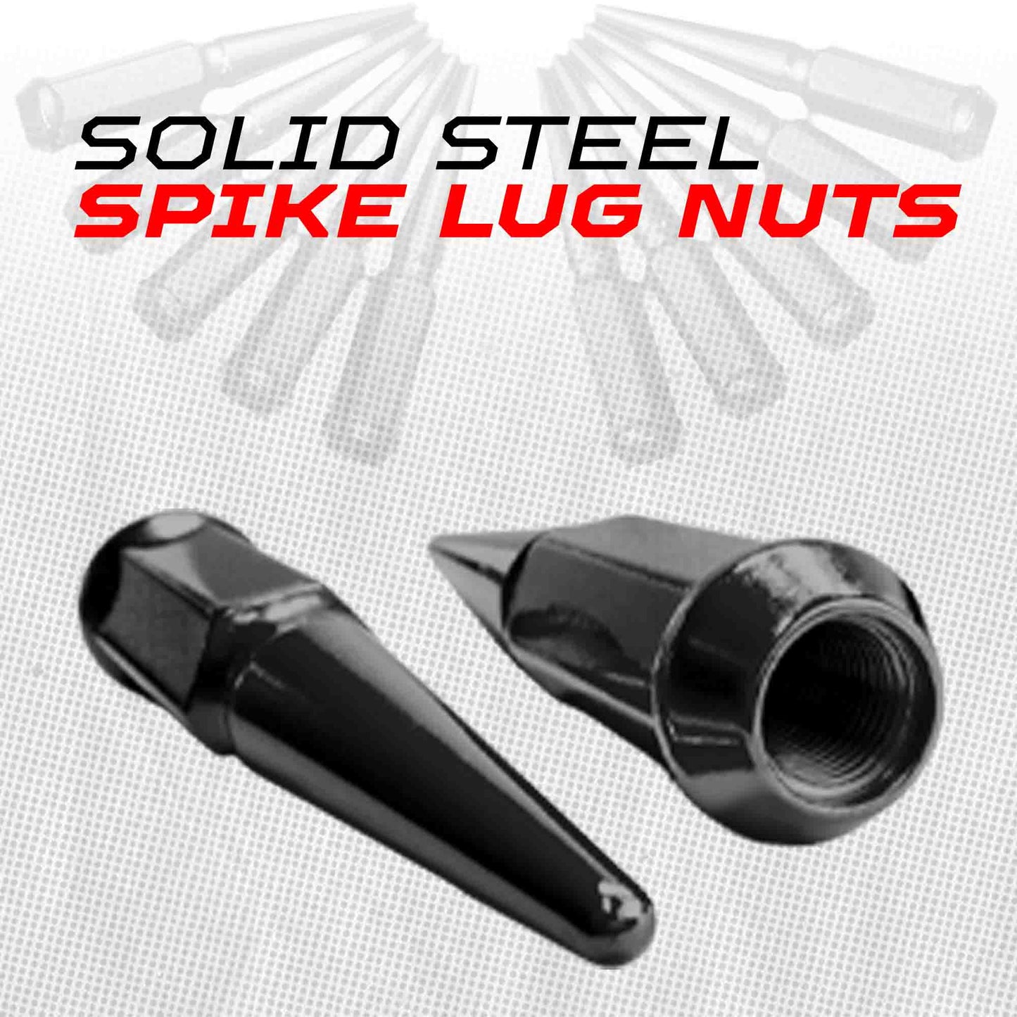 12x1.5mm Extended Spike Lug Nuts - 60 Degree Taper Seat
