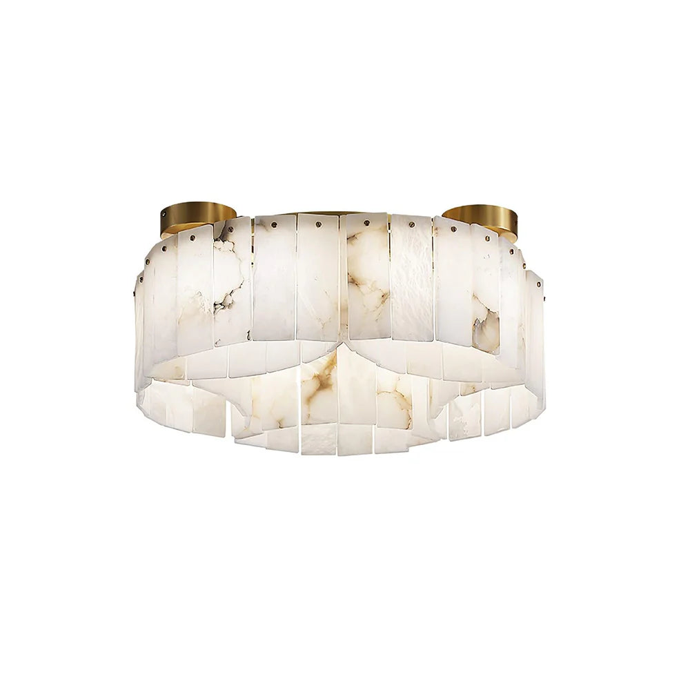 Lámpara de techo Luxe de alabastro blanco