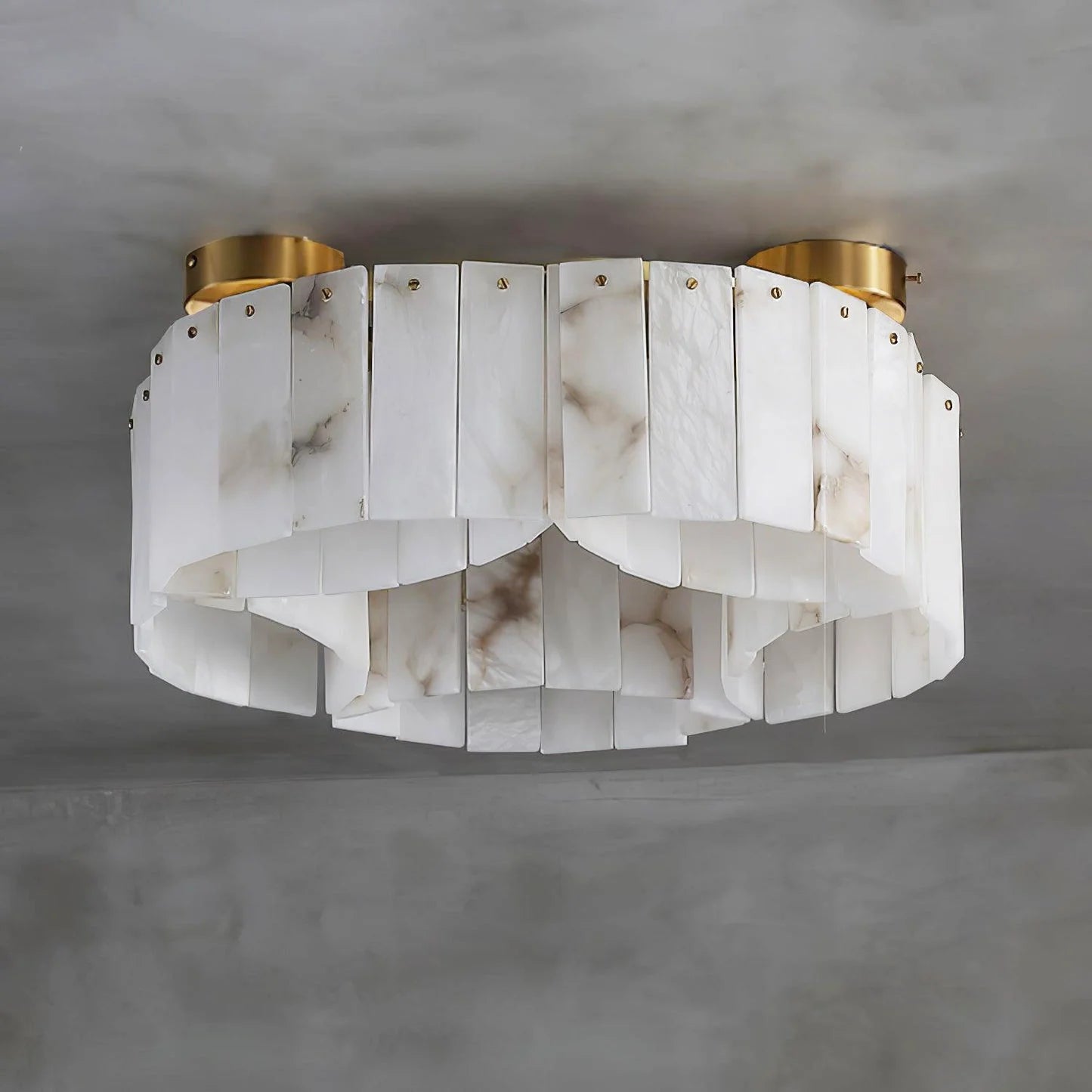 Lámpara de techo Luxe de alabastro blanco