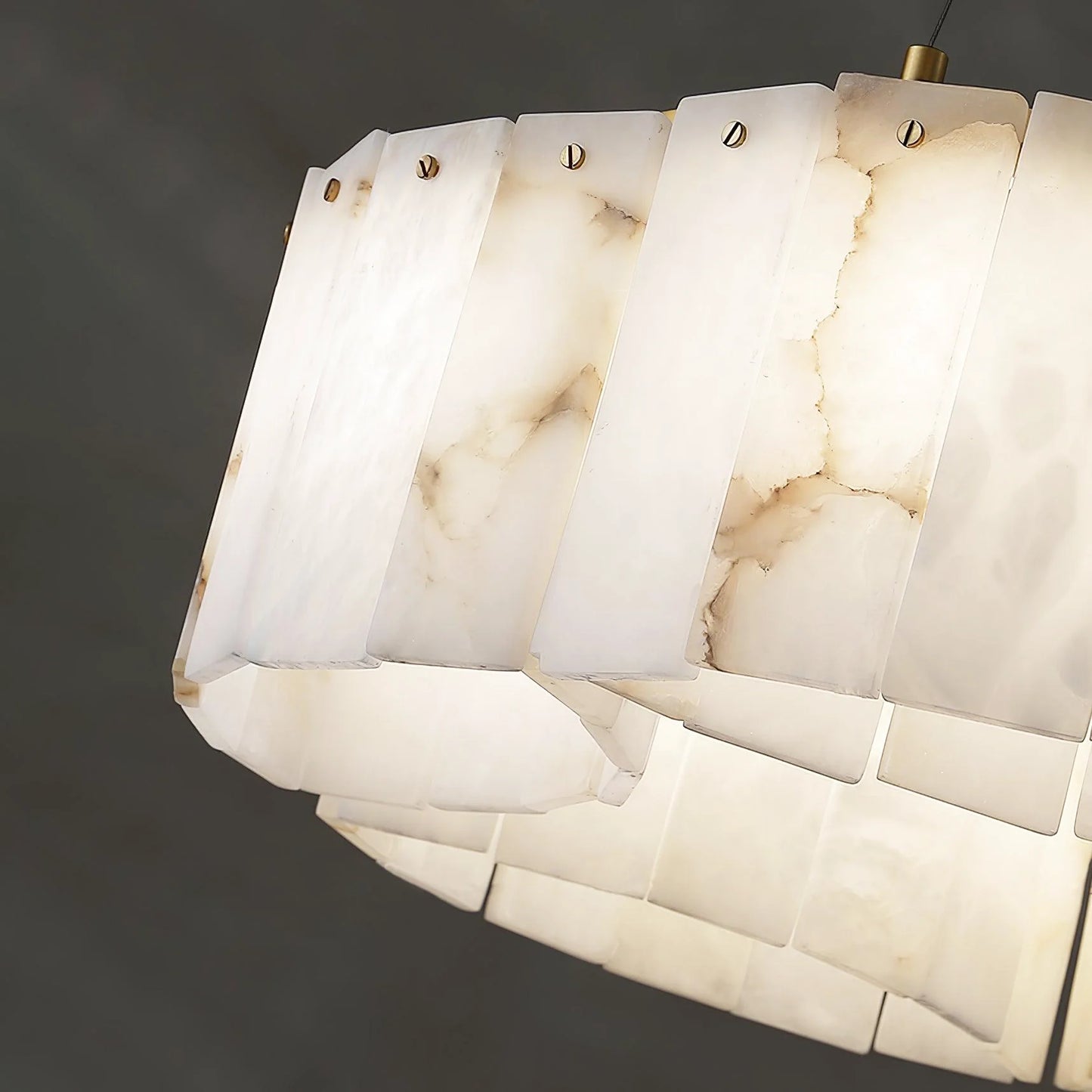 Lámpara de techo Luxe de alabastro blanco
