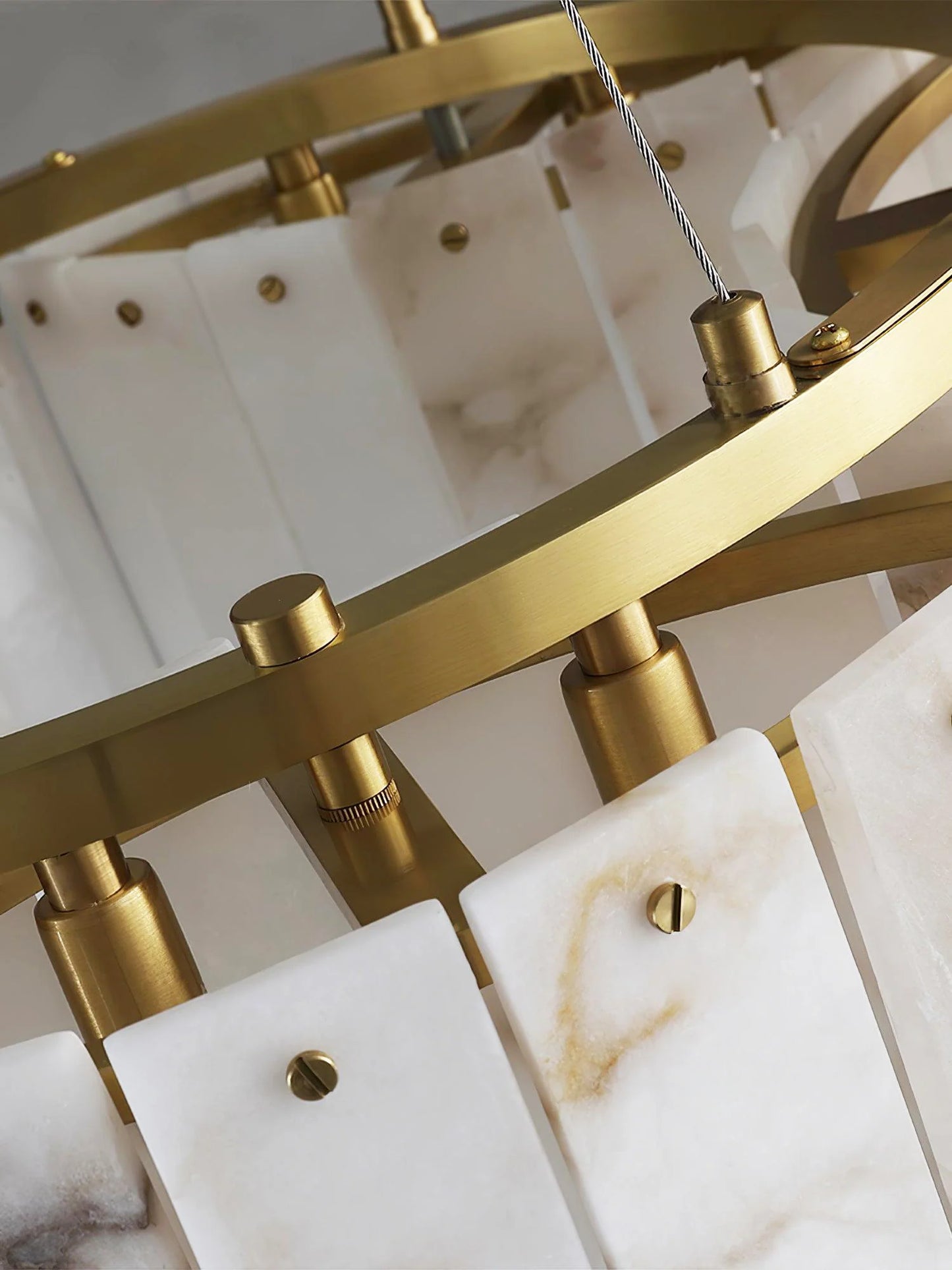 Lámpara de techo Luxe de alabastro blanco