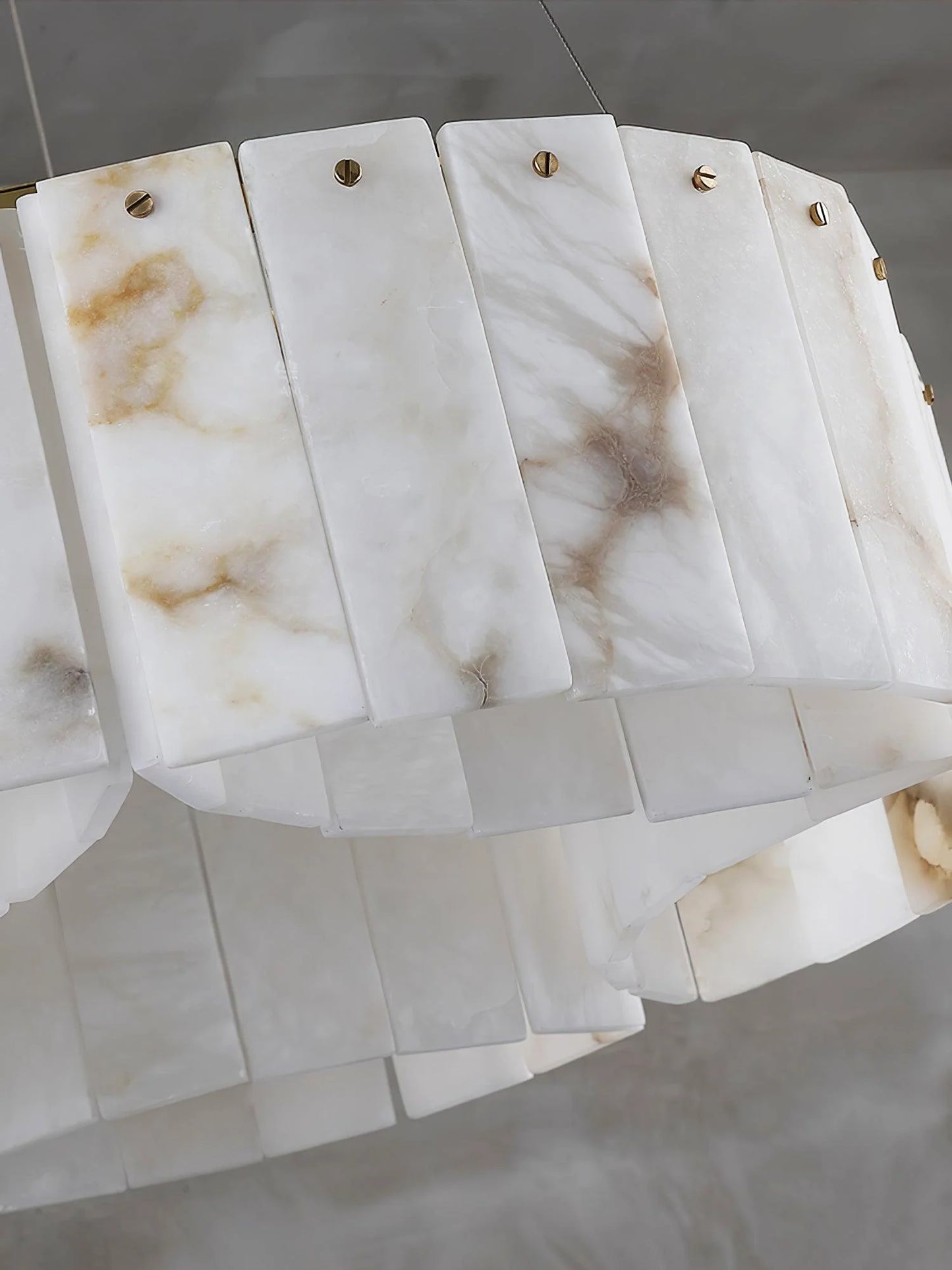 Lámpara de techo Luxe de alabastro blanco