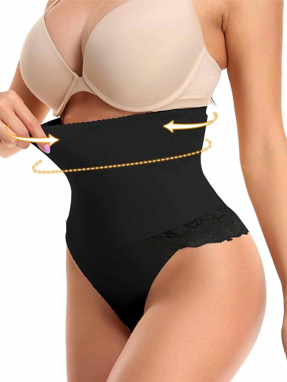 Trendsi Luxe - Pantalones Cortos Moldeadores de Encaje para Mujer: Suaves y Cómodos
