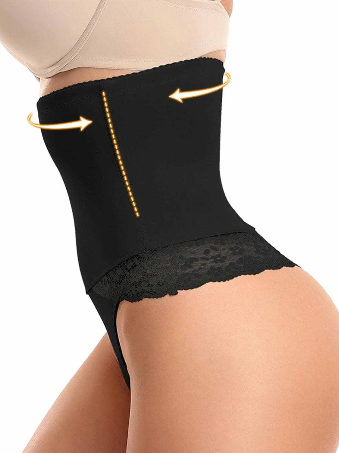 Trendsi Luxe - Pantalones Cortos Moldeadores de Encaje para Mujer: Suaves y Cómodos