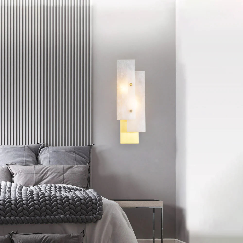 Lámpara de pared rectangular de alabastro