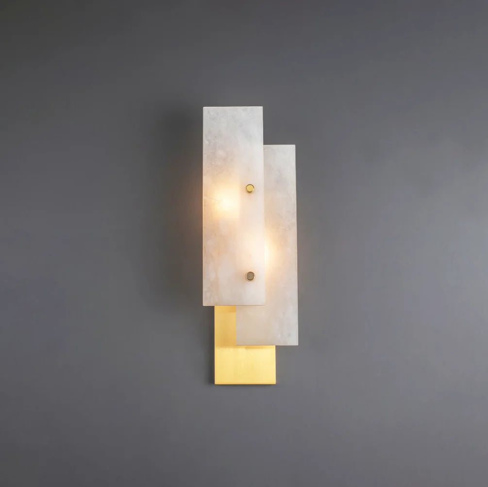 Lámpara de pared rectangular de alabastro