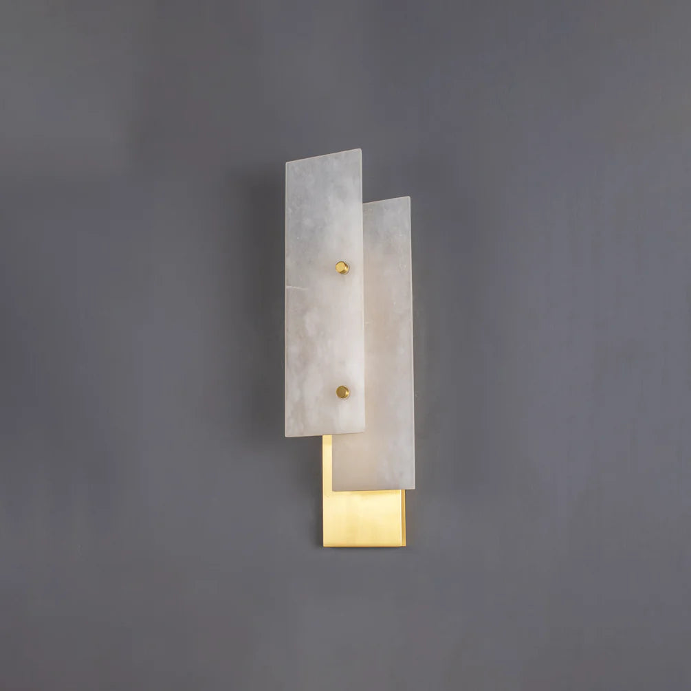 Lámpara de pared rectangular de alabastro