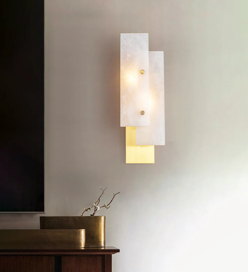 Lámpara de pared rectangular de alabastro