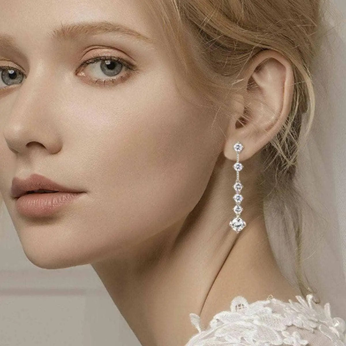 T-Shirts Trendsi just arrived - Luxurious Moissanite Silver Earrings