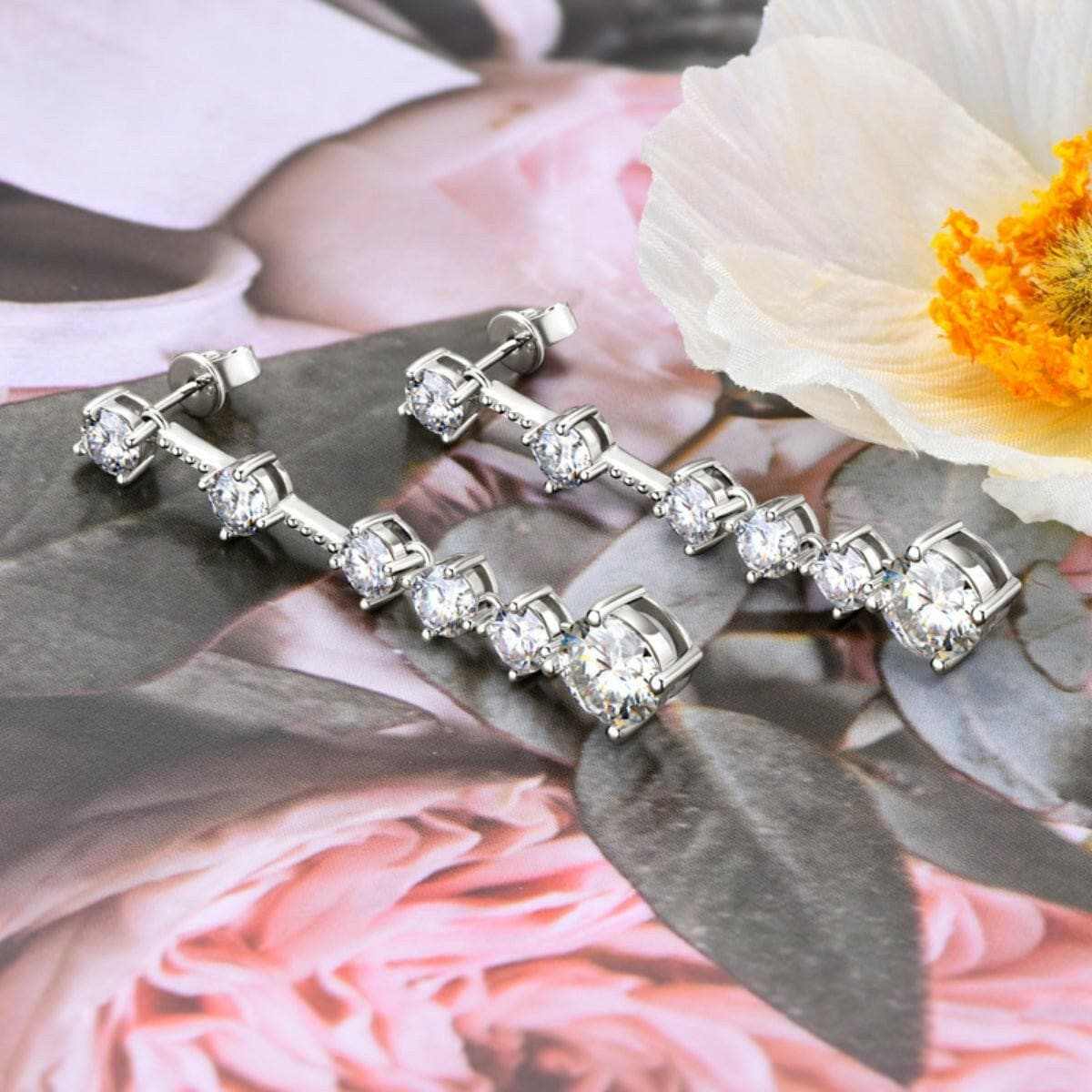 T-Shirts Trendsi just arrived - Luxurious Moissanite Silver Earrings