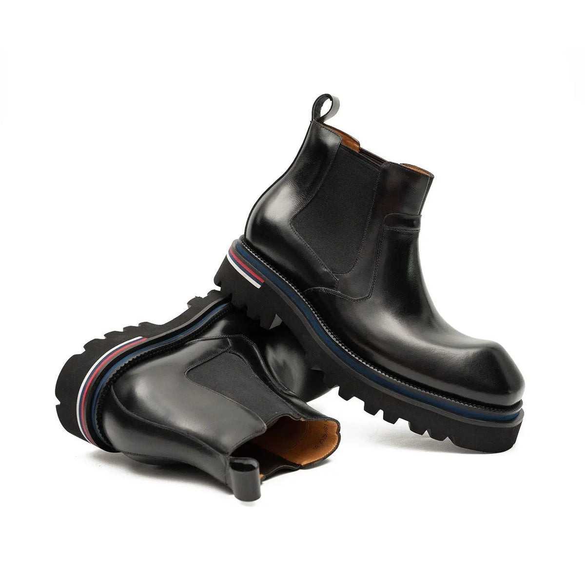 Black Calf Leather Chelsea Boots