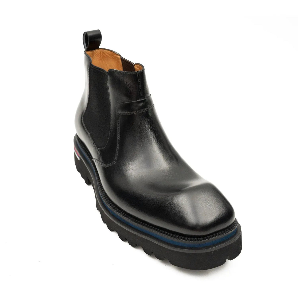 Black Calf Leather Chelsea Boots