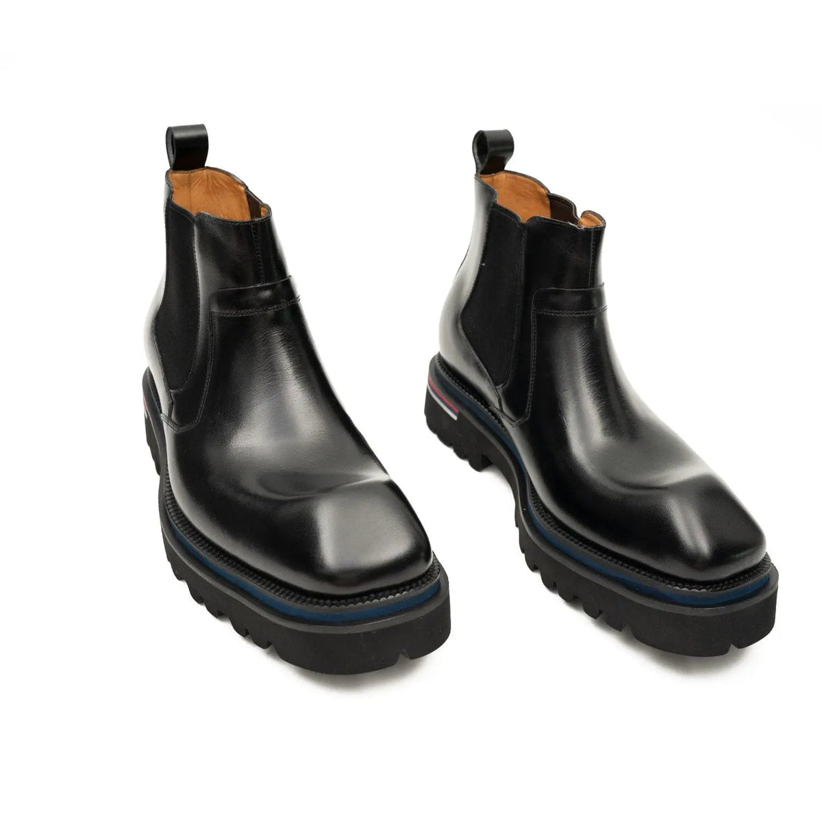 Black Calf Leather Chelsea Boots