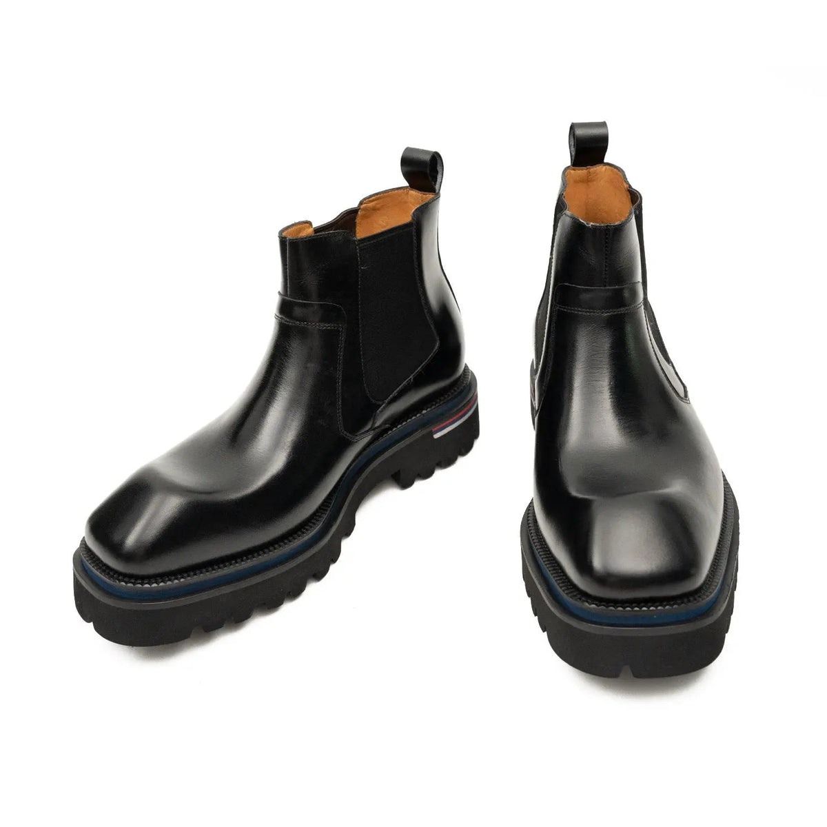 Black Calf Leather Chelsea Boots