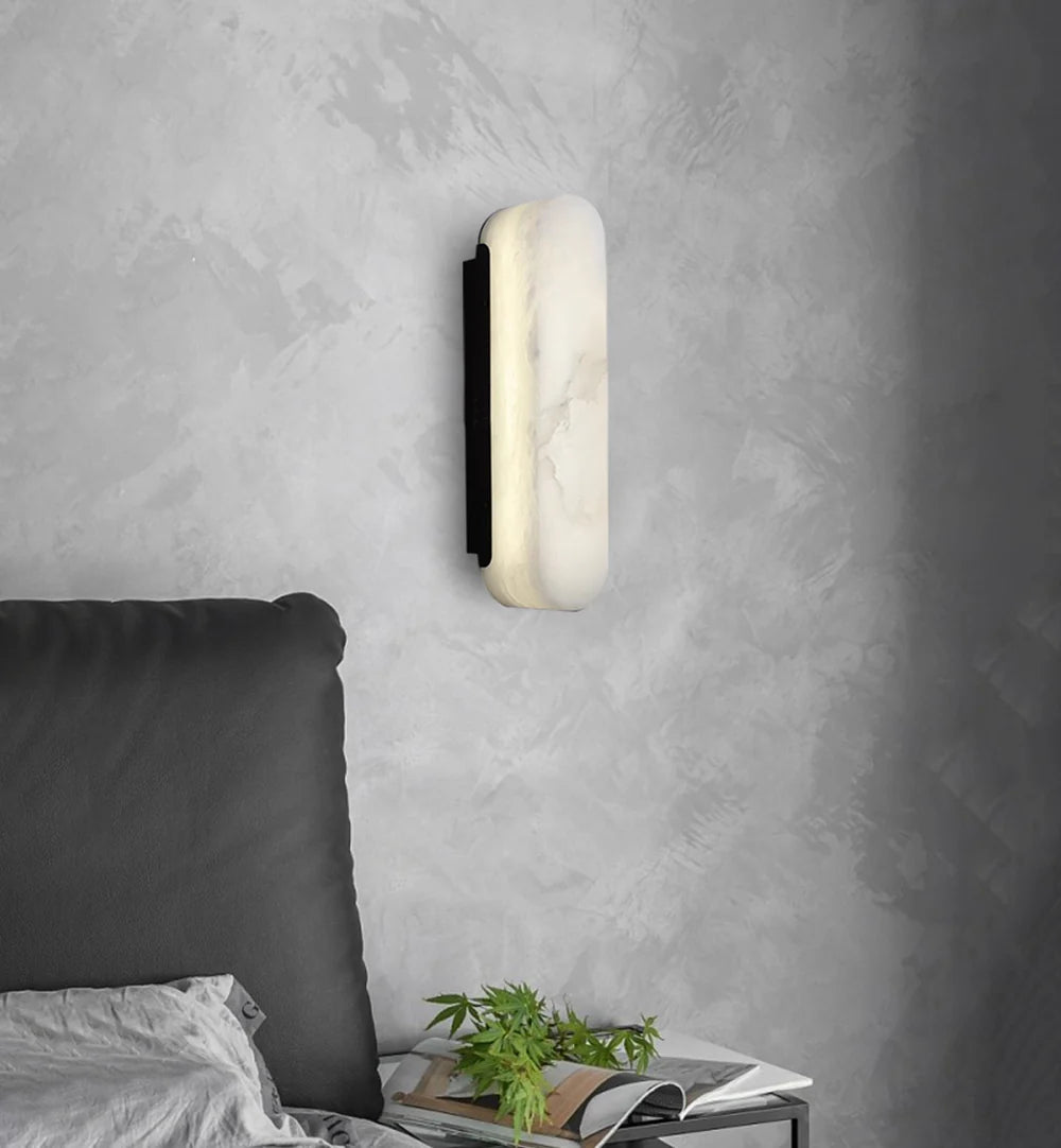 Lámpara de pared vertical de alabastro de lujo