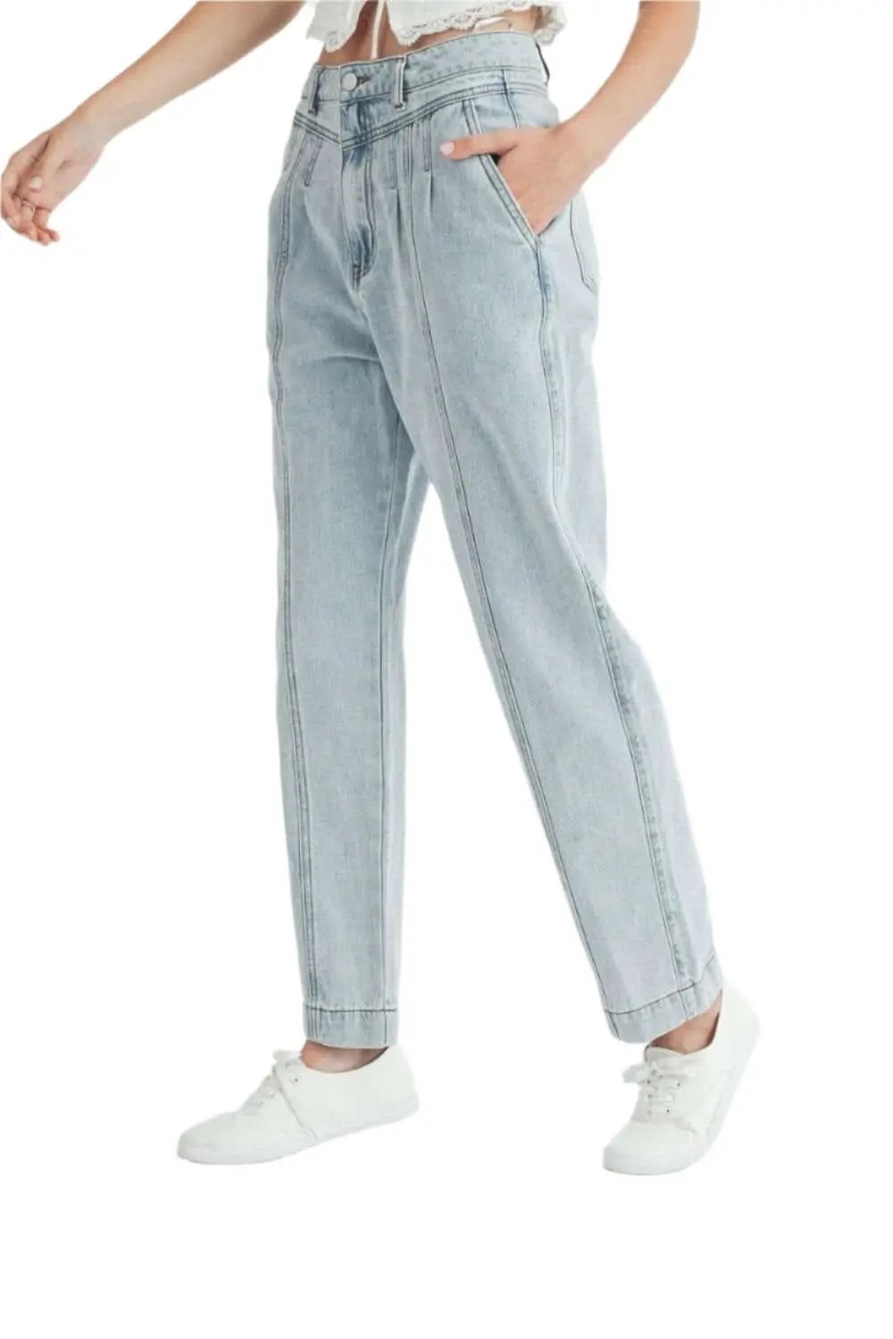 T-Shirts Trendsi MABLE Women's Straight Leg Pleated Denim Jeans