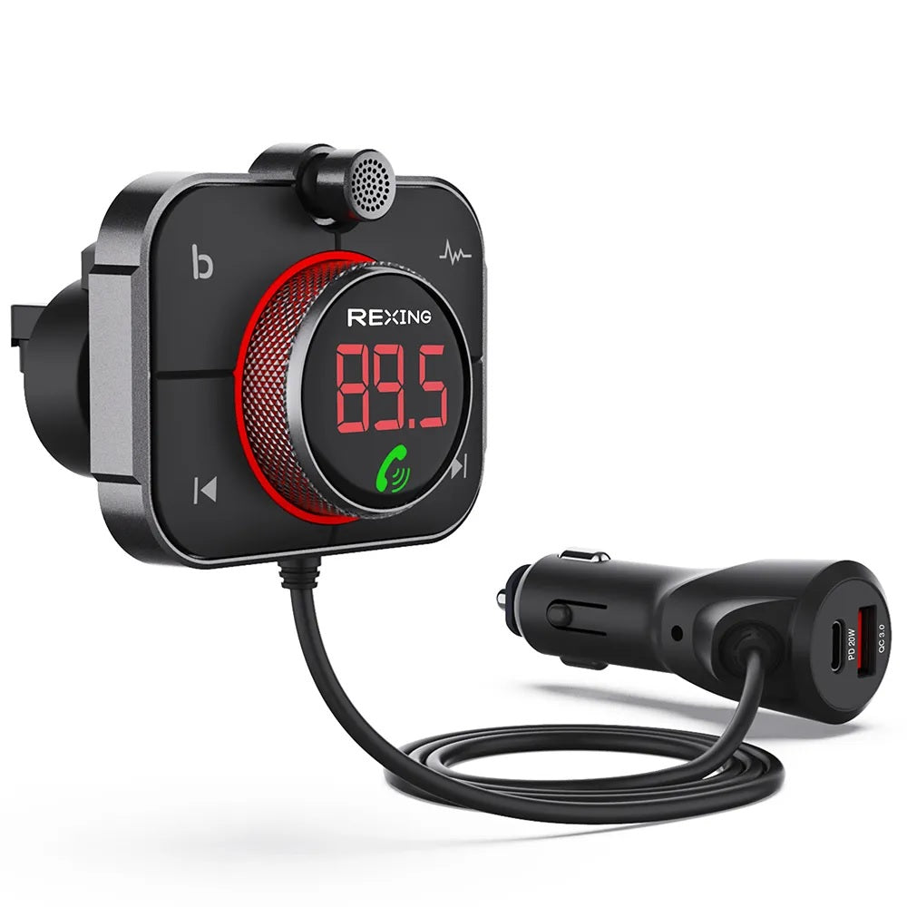 Cargador para auto con transmisor FM Rexing FMT2 con Bluetooth 5.0