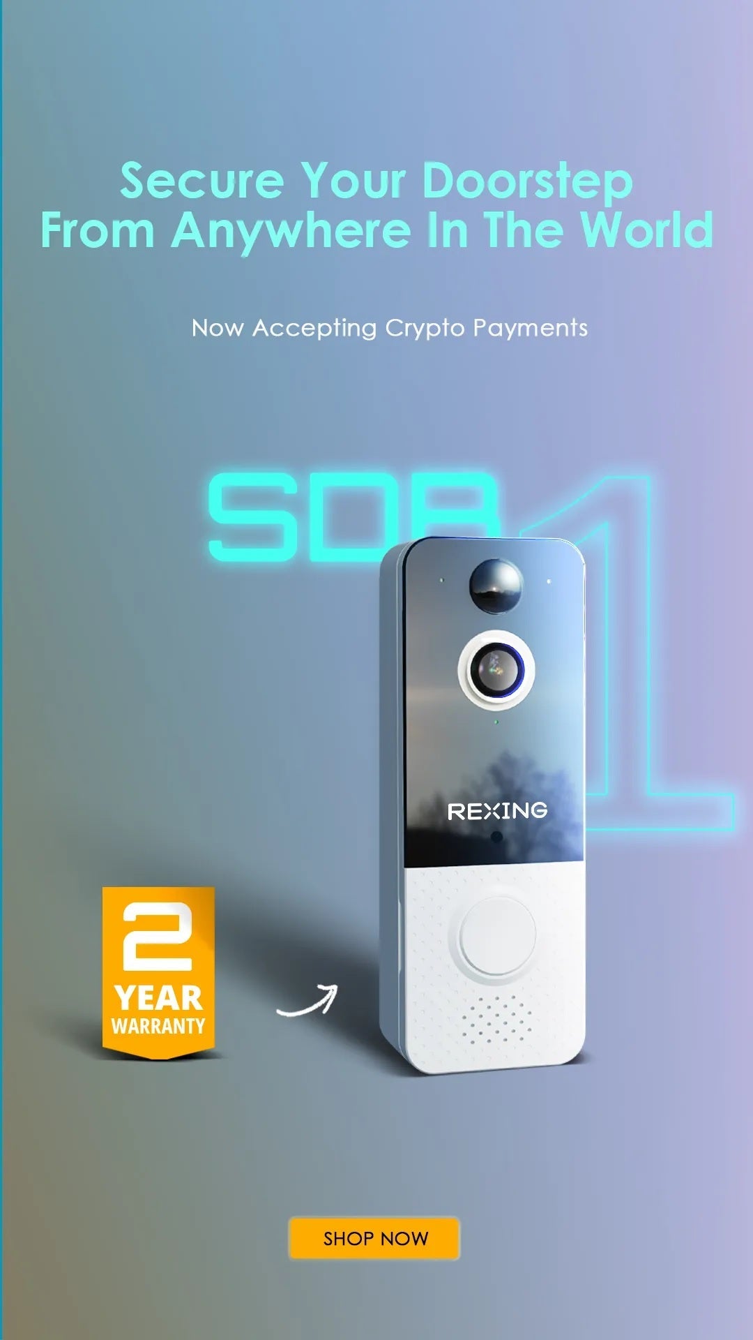 Rexing SDB1 + Timbre de video inteligente inalámbrico con cámara y garantía gratuita de 2 años, grabación de 1080p con WiFi