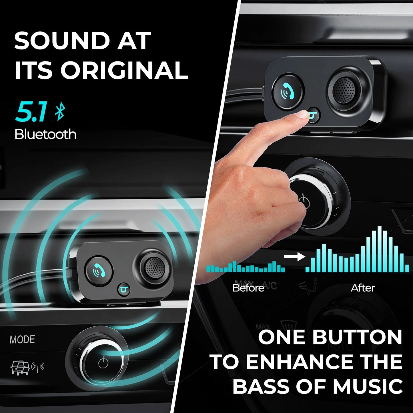Receptor Bluetooth Mini Rexing AUX2 para coche con Bluetooth 5.1