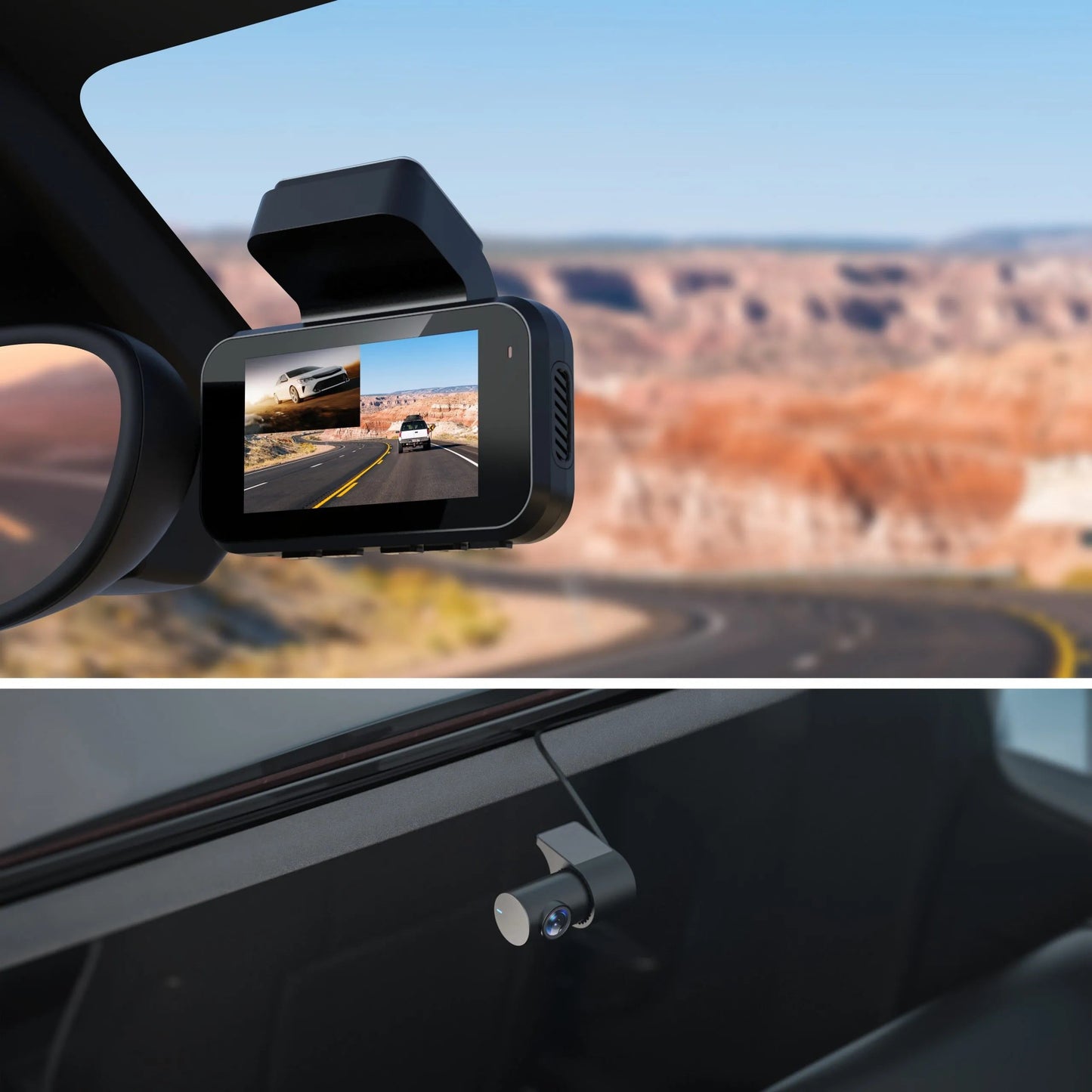 Cámara de visión trasera Rexing para V55 Premium 4K con capacidades modulares, cámara de salpicadero para coche