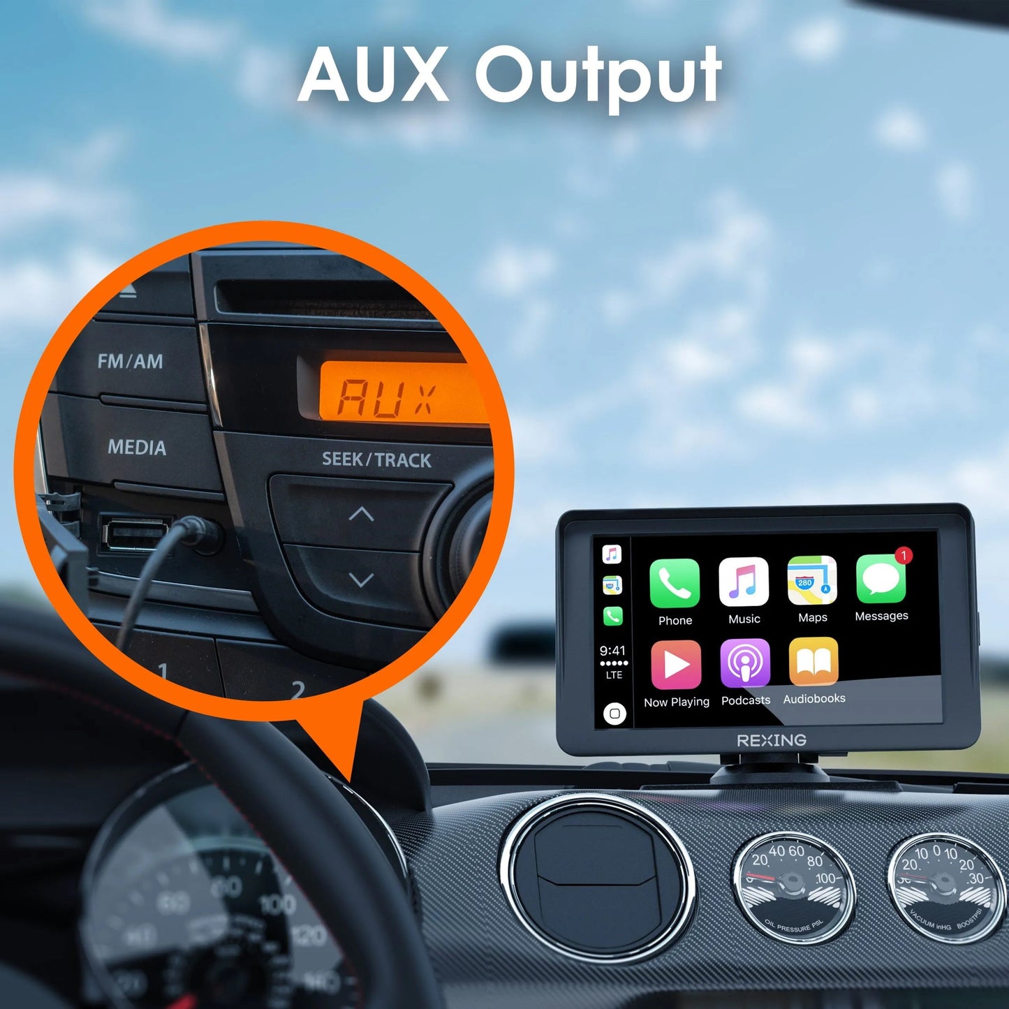 Receptor multimedia REXING W1 con cámara de reversa