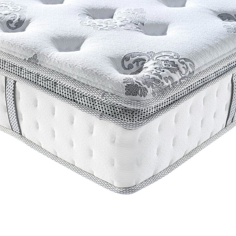 Colchón Híbrido de Muelles y Espuma Viscoelástica con Cubierta Acolchada de 12 Pulgadas, Firmeza Media, en Caja - Tamaño King