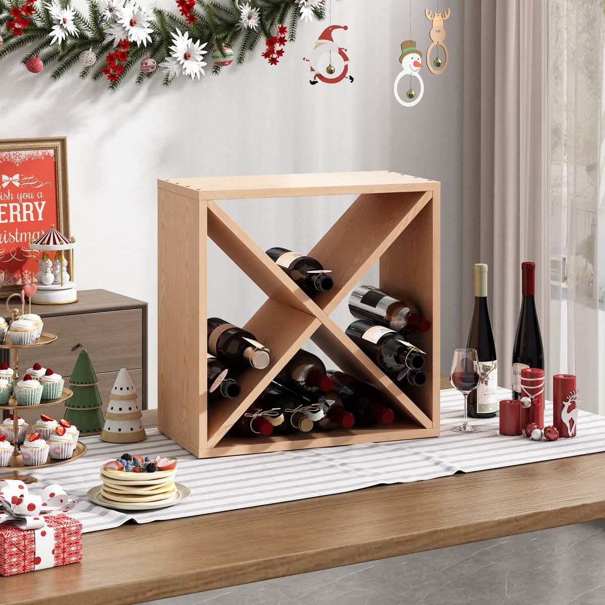 Botellero Modular Apilable de Madera Maciza para 24 Botellas