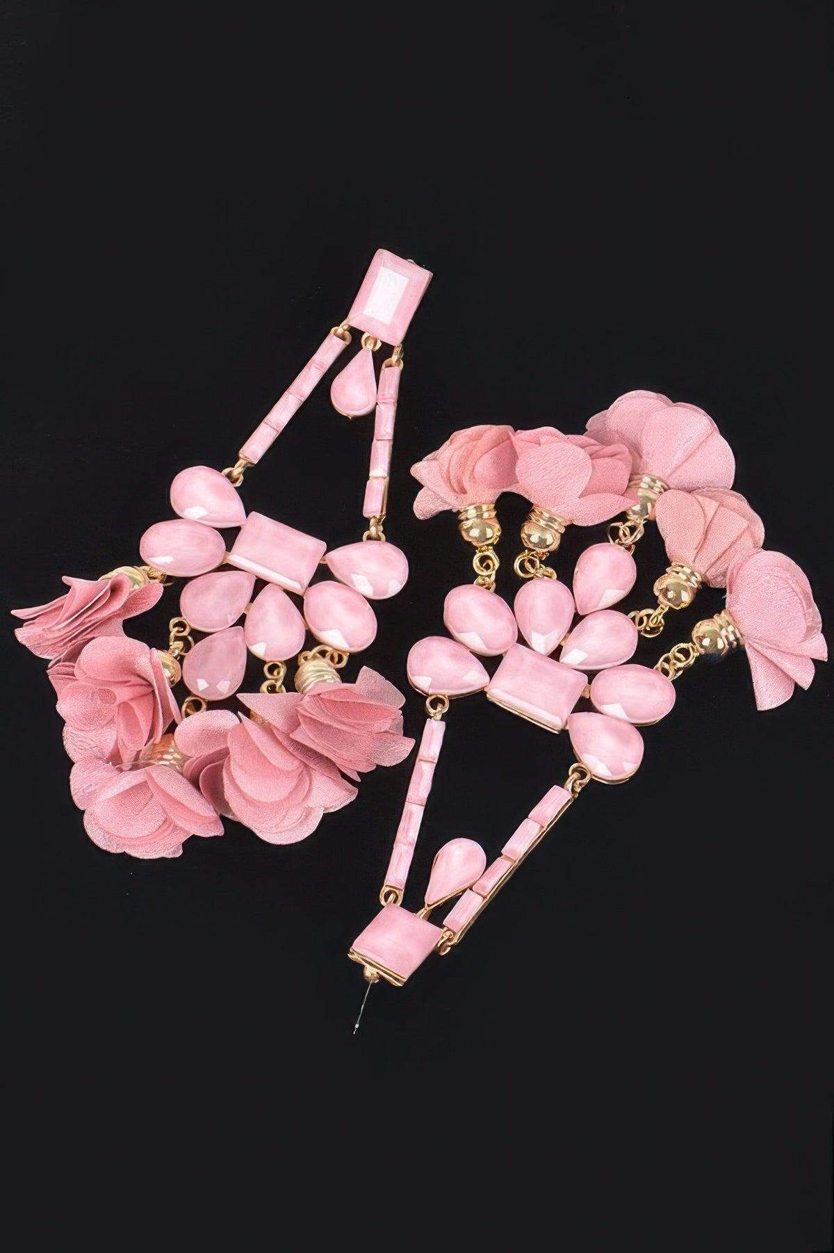 MEATPACKING Blossom Bling Rhinestone Party Drop Earrings: BYMANYC NY