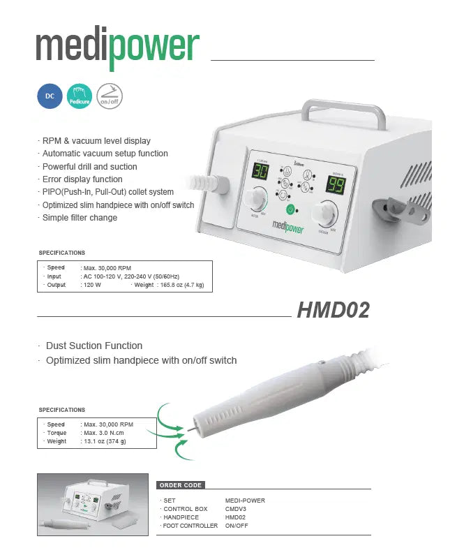 Saeshin Medi-Power 30K Vacuum Drill Set